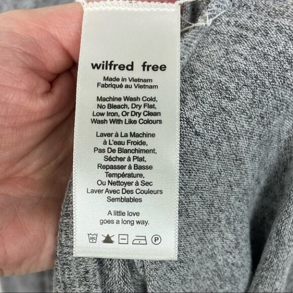 Aritzia Wilfred Free Brinkley Dress Grey Reposa Size Medium Jersey Stretch Mini - Picture 7 of 11